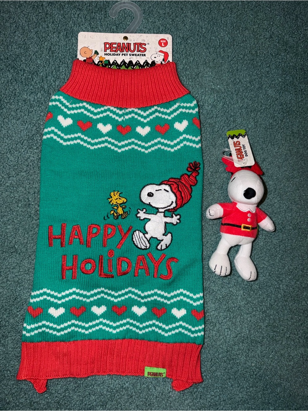 Peanuts Snoopy 'Happy Holidays' Pet Sweater & Toy Set!